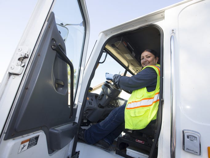 Rosie Lopez, a solid waste equipment operator for the