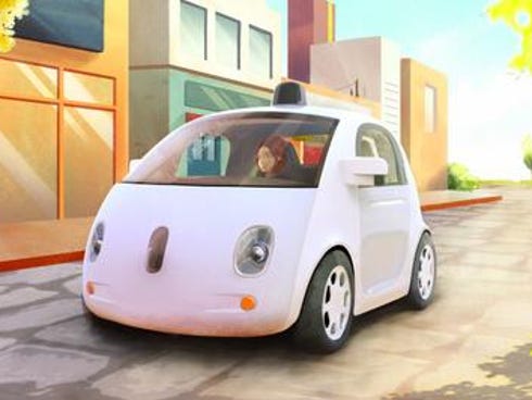 The new Google prototype driverless car.