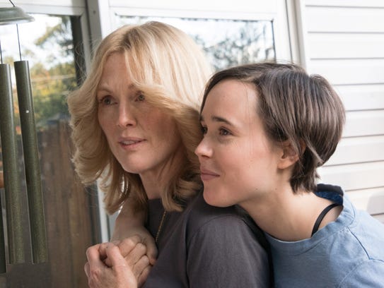 Julianne Moore as Laurel Hester (left) and Ellen Page