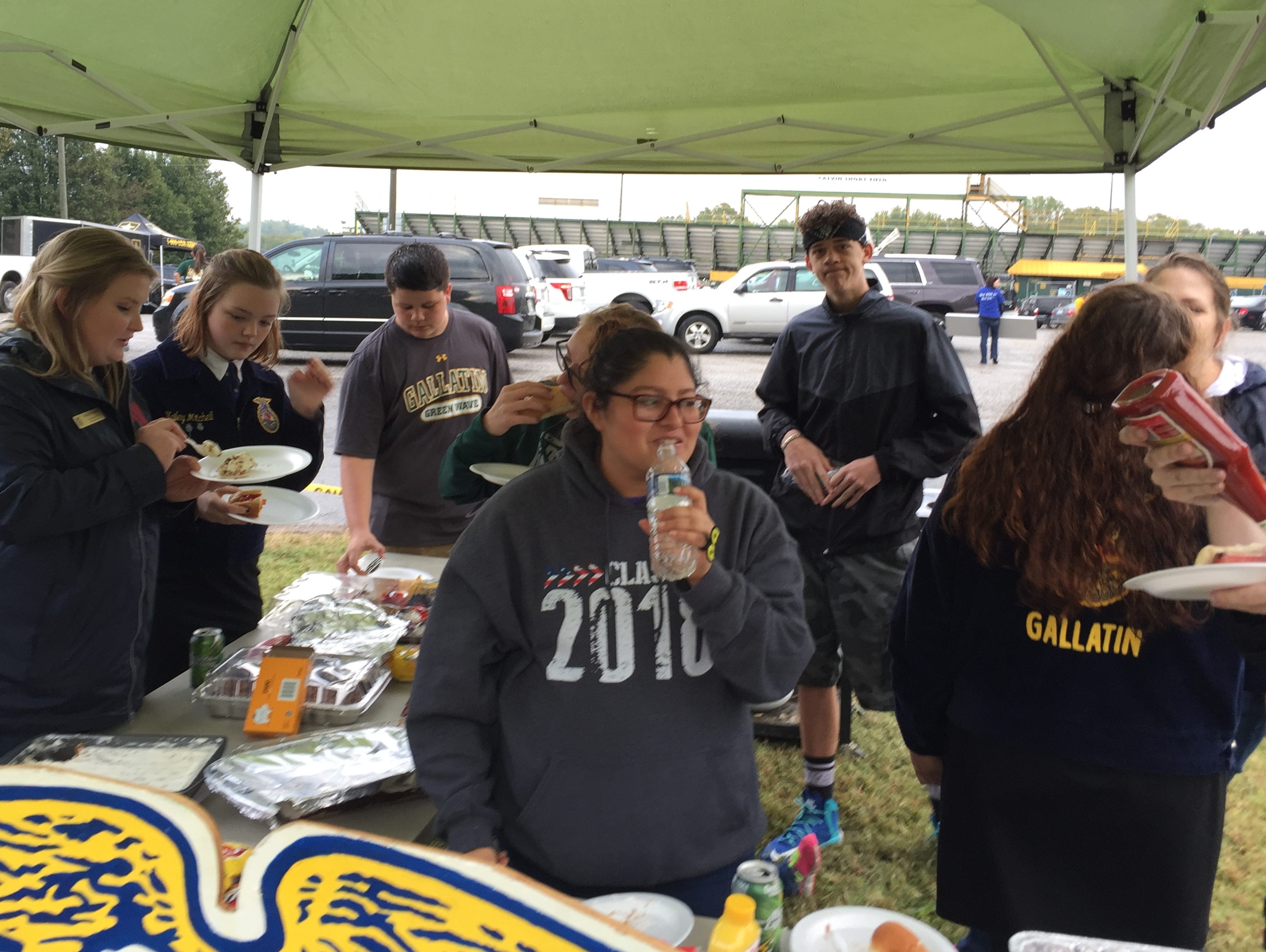 Members of the Gallatin High School Future Farmers of America chapter enjoy tailgating activities prior to their game against Beech on Friday, September 30, 2016.