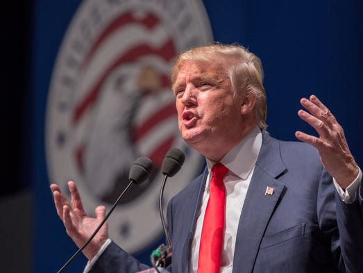 Donald Trump speaks during the Freedom Summit on May