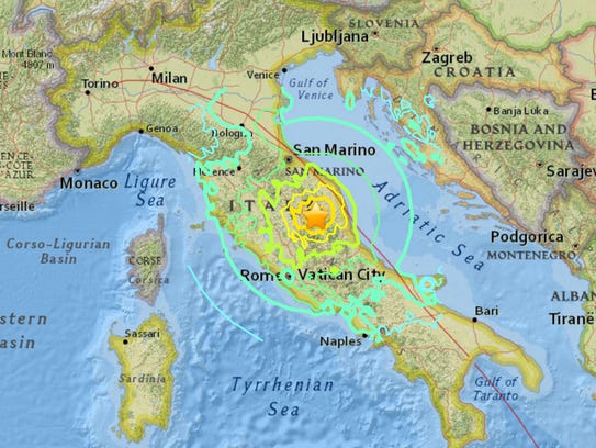 A magnitude-6.1 earthquake struck central Italy on