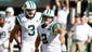 New York Jets kicker Nick Folk (2) celebrates his game-winning field goal with punter Robert Malone (3) against the Tampa Bay Buccaneers at MetLife Stadium.