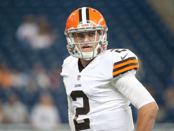 Johnny Manziel commanded plenty of attention in the Browns' preseason opener against the Lions.