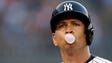 July 22: Alex Rodriguez reacts after flying out against