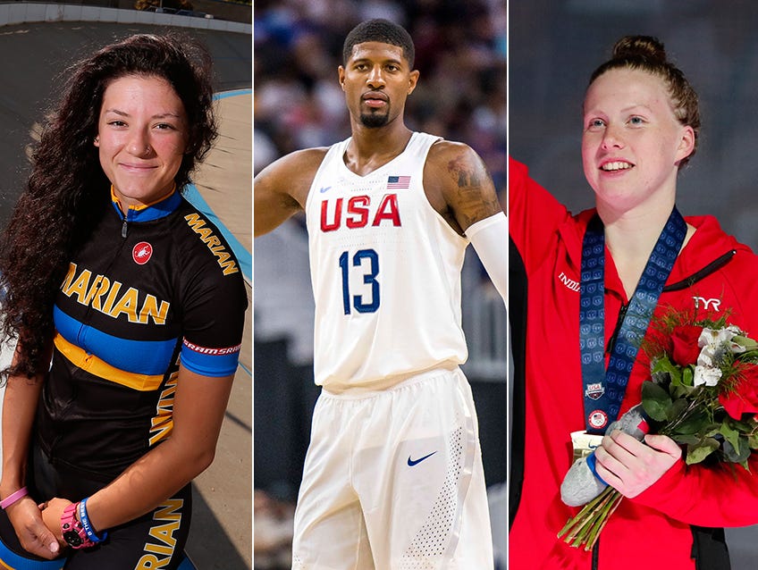 Left to right: Chloe Dygert, Paul George and Lilly King will all look to bring home gold in Rio.