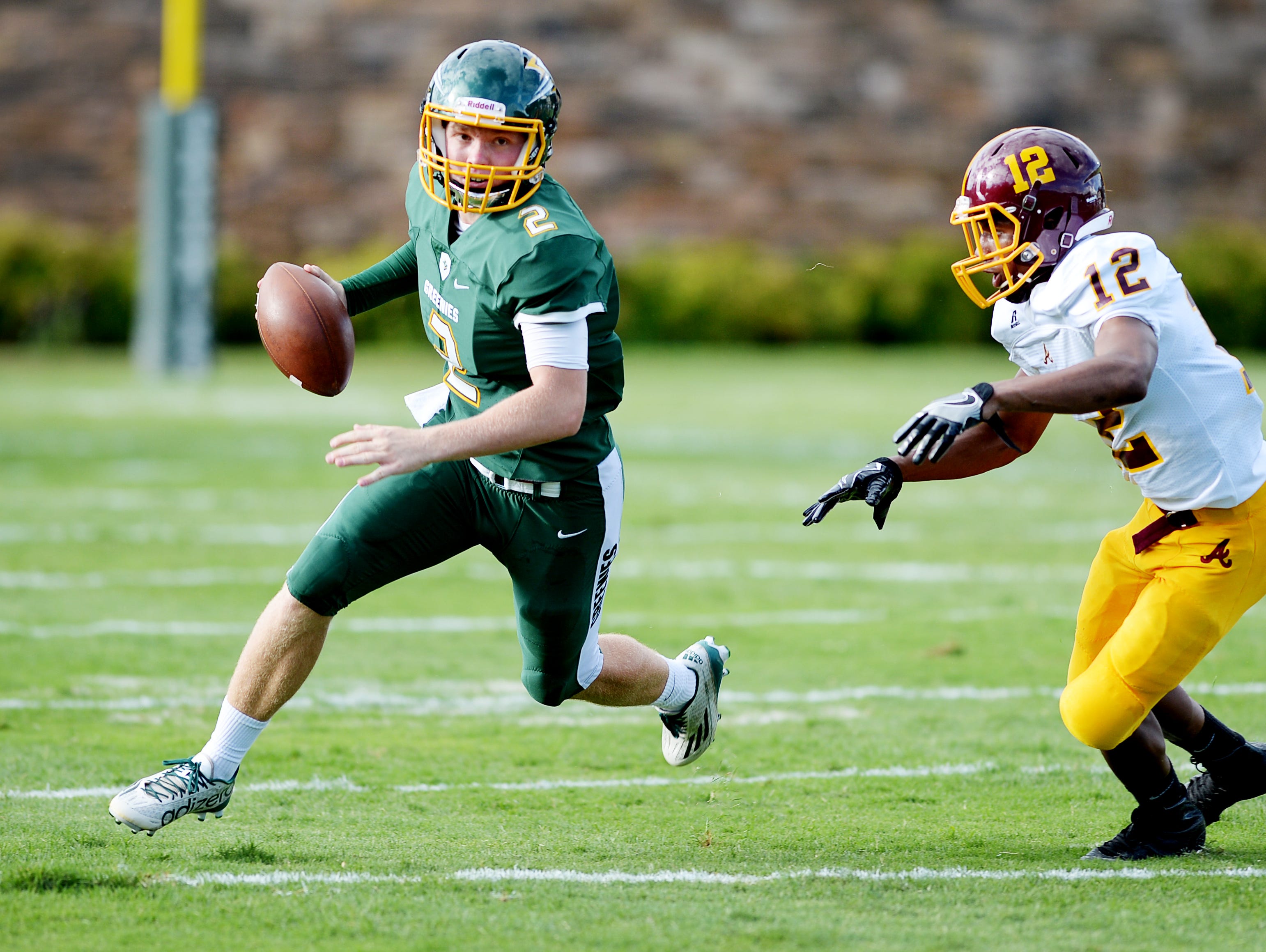 Christ School's Drew Johnson (2) and the Greenies beat Winston-Salem Atkins on Saturday in Arden.