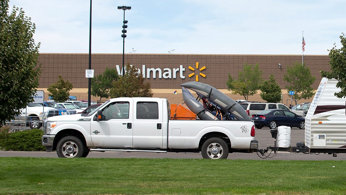 WalMart parking lot a camping haven