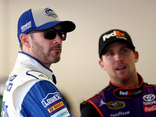 Six-time champion Jimmie Johnson (left) and 2006 rookie