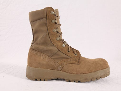 The new Army Combat Boot is coyote brown.