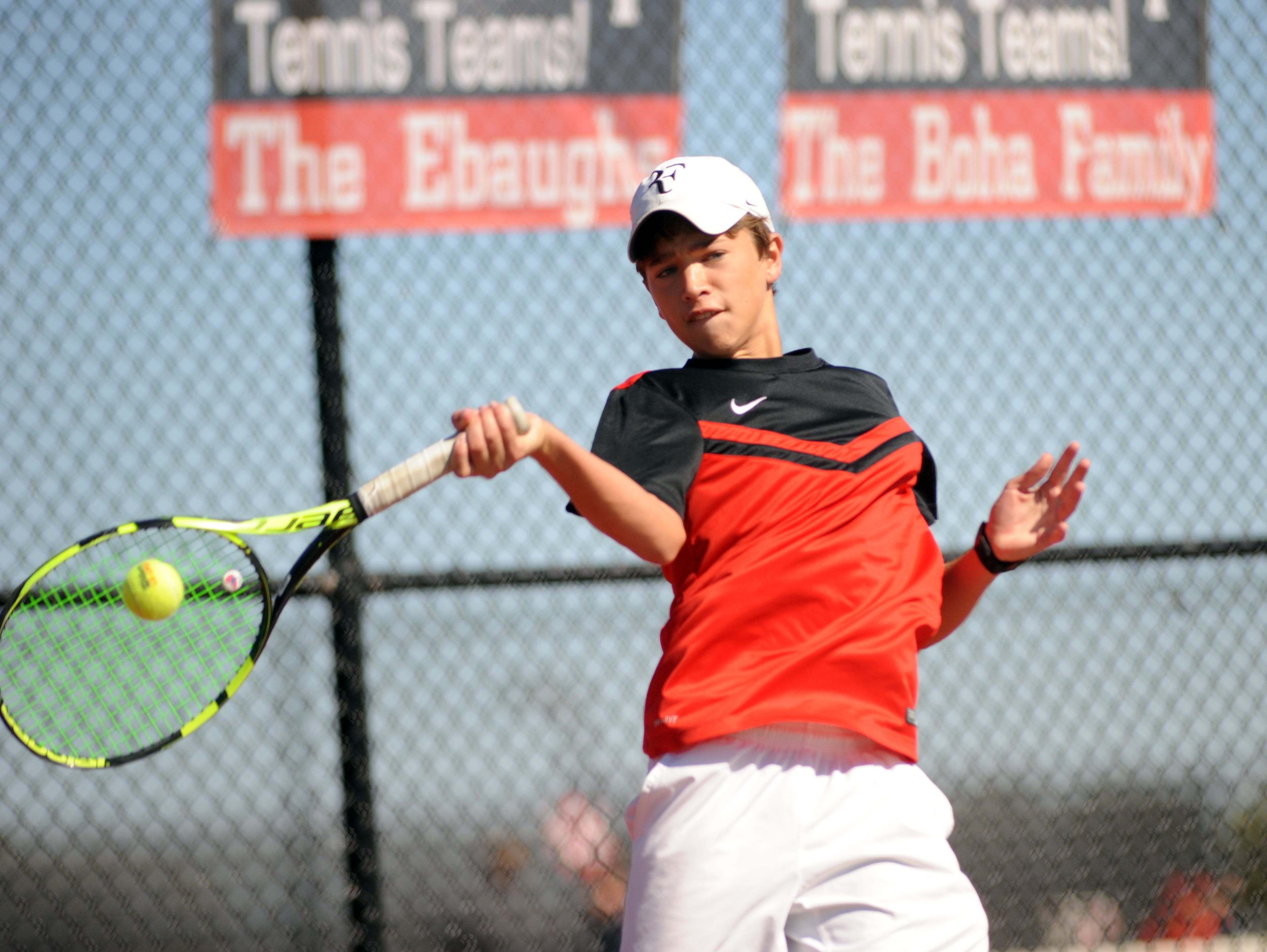 Park Tudor topped Franklin in semistate action Saturday afternoon to advance to yet another state finals. Here Aidan Harris competes against Franklin's Noah Roberts.