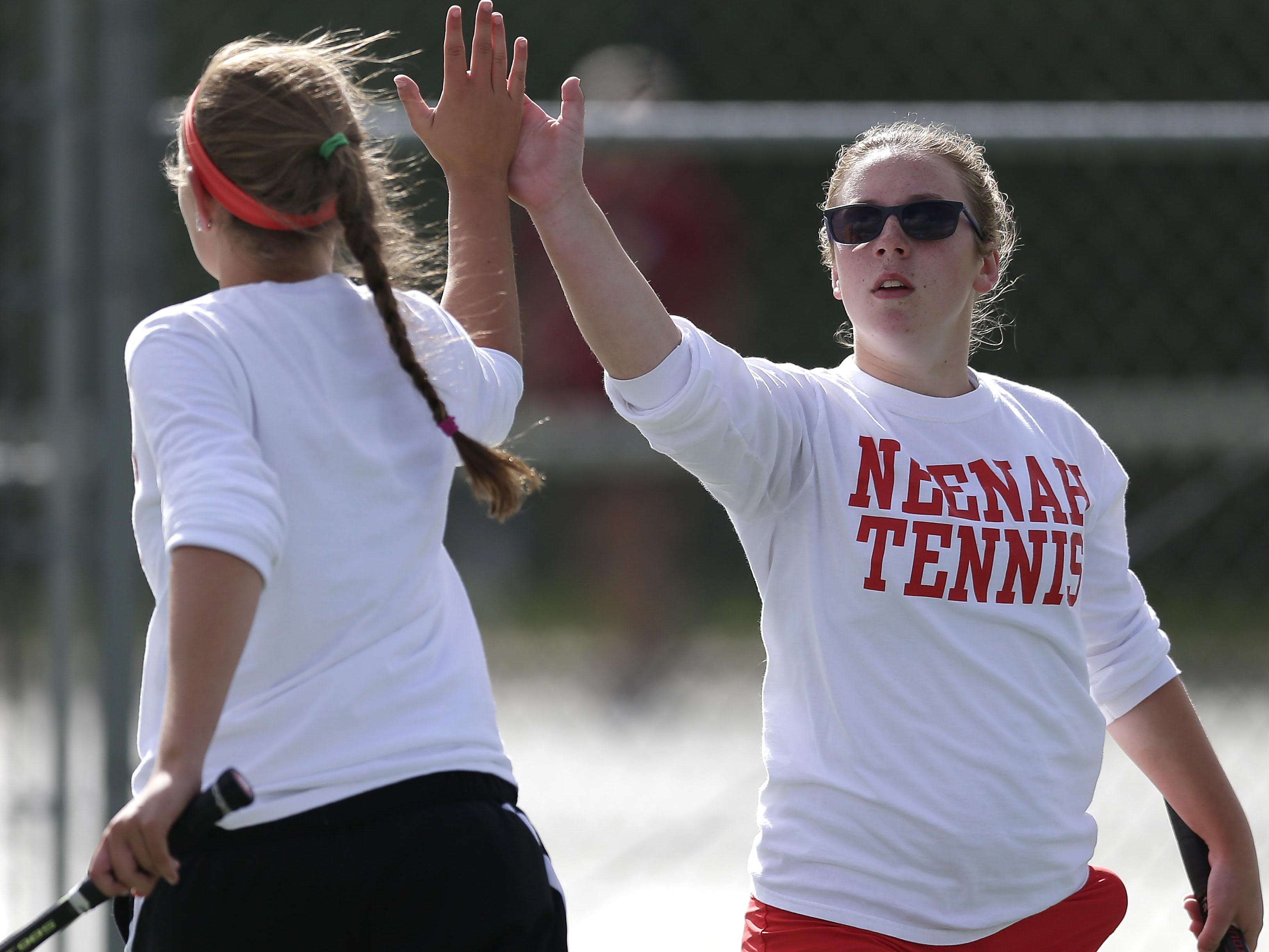 Neenah’s Kendra Kappes and Christina Price will compete at No. 1 doubles at the WIAA state team tournament this weekend.