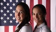 USA sailing athletes Annie Haeger (left) and Briana