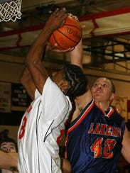 Mt. Lakes' #42 Donny Allieri blocks a shot by Boonton's