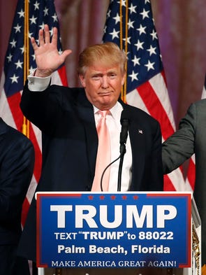 Trump addresses the media at a press conference following