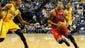 Oct. 5: Bulls 82, Pacers 76.<br />Chicago point guard Derrick Rose, who scored 13 points in his first NBA game since April 2012, drives against Indiana point guard George Hill.