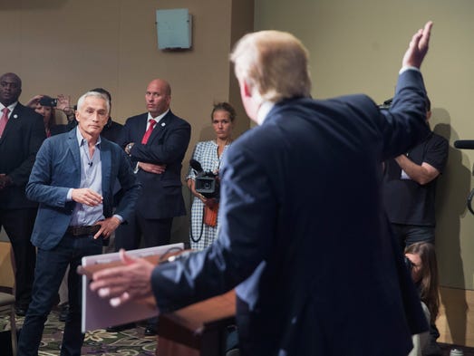 Trump fields a question from Univision and Fusion anchor