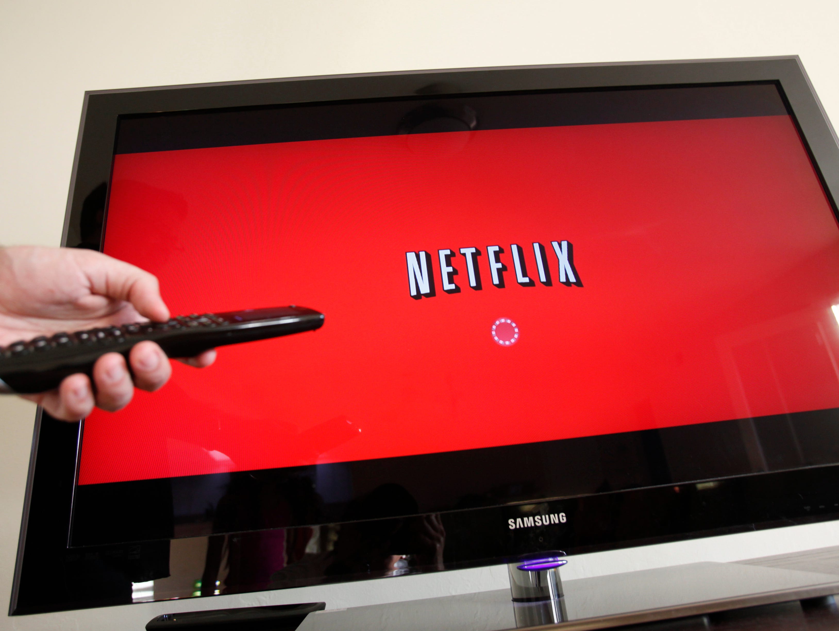 A person uses Netflix in Palo Alto, Calif.
