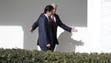 Trump walks with Japanese Prime Minister Shinzo Abe