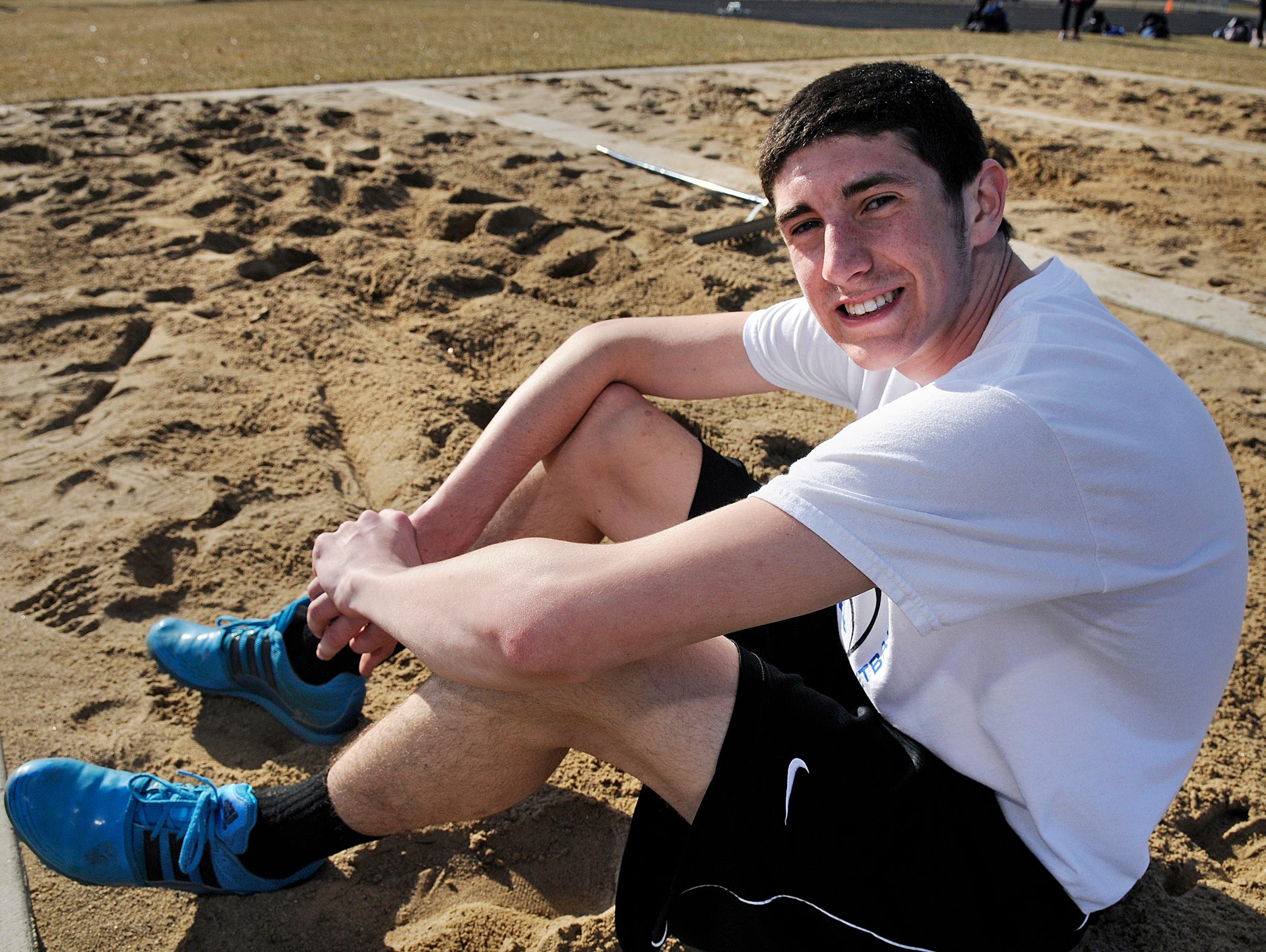 Sartell’s Jake Lieberg specializes in the triple jump for the school’s track team.