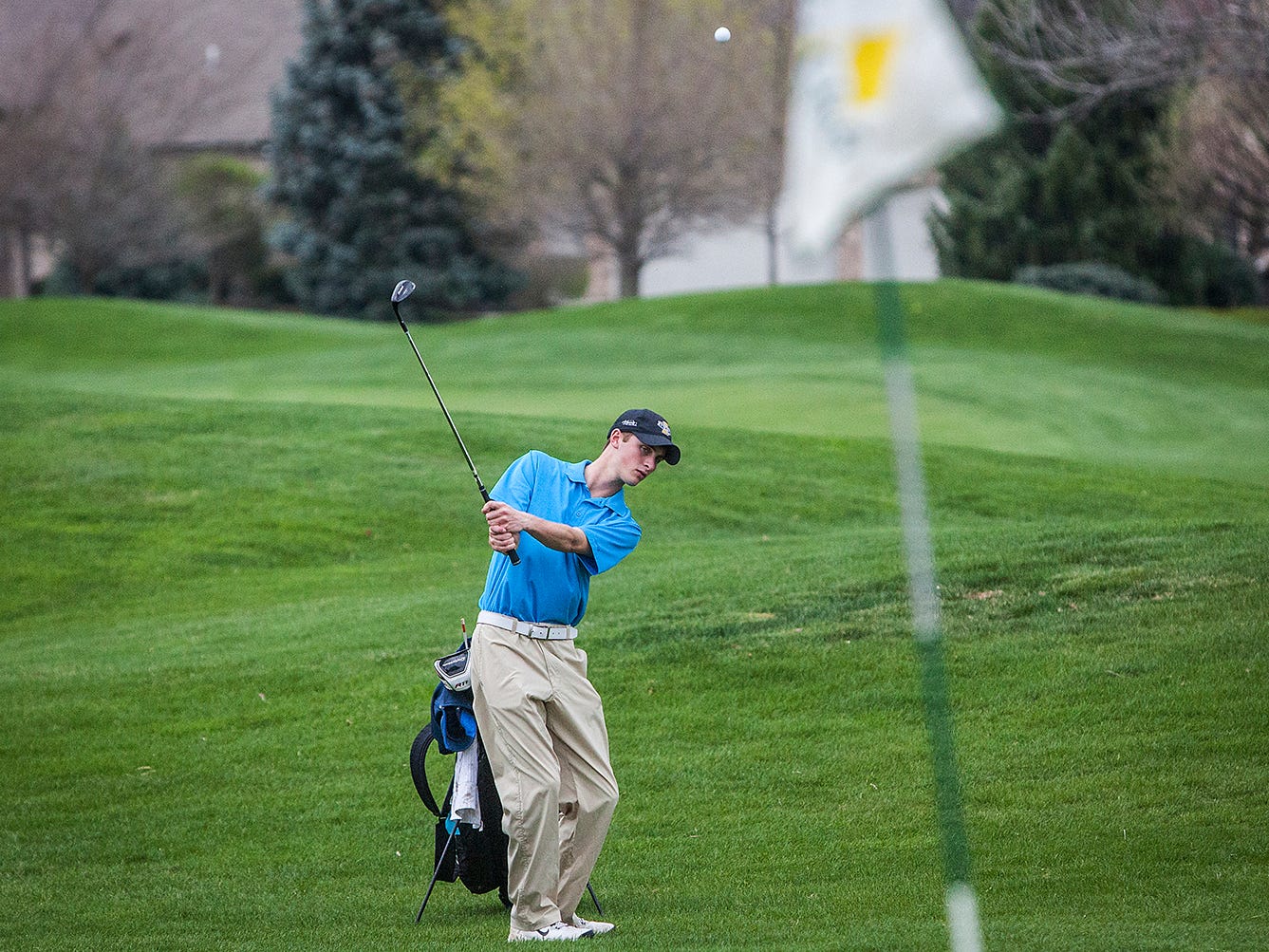 Yorktown's Caleb Morey practices at The Players Club recently.