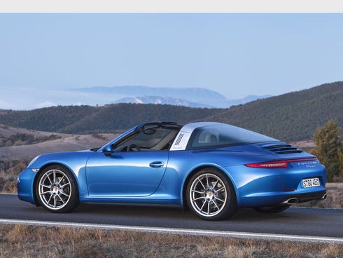 The Porsche 911 Targa 4 introduced at the 2014 North American International Auto Show in Detroit.
