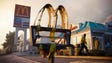 A melted sign from a McDonald's restaurant shows the