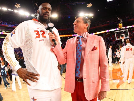 Shaquille O'Neal is interviewed by TNT's Craig Sager