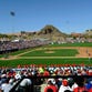 Tempe Diablo Stadium is the spring-training home of the  Los Angeles Angels of Anaheim.