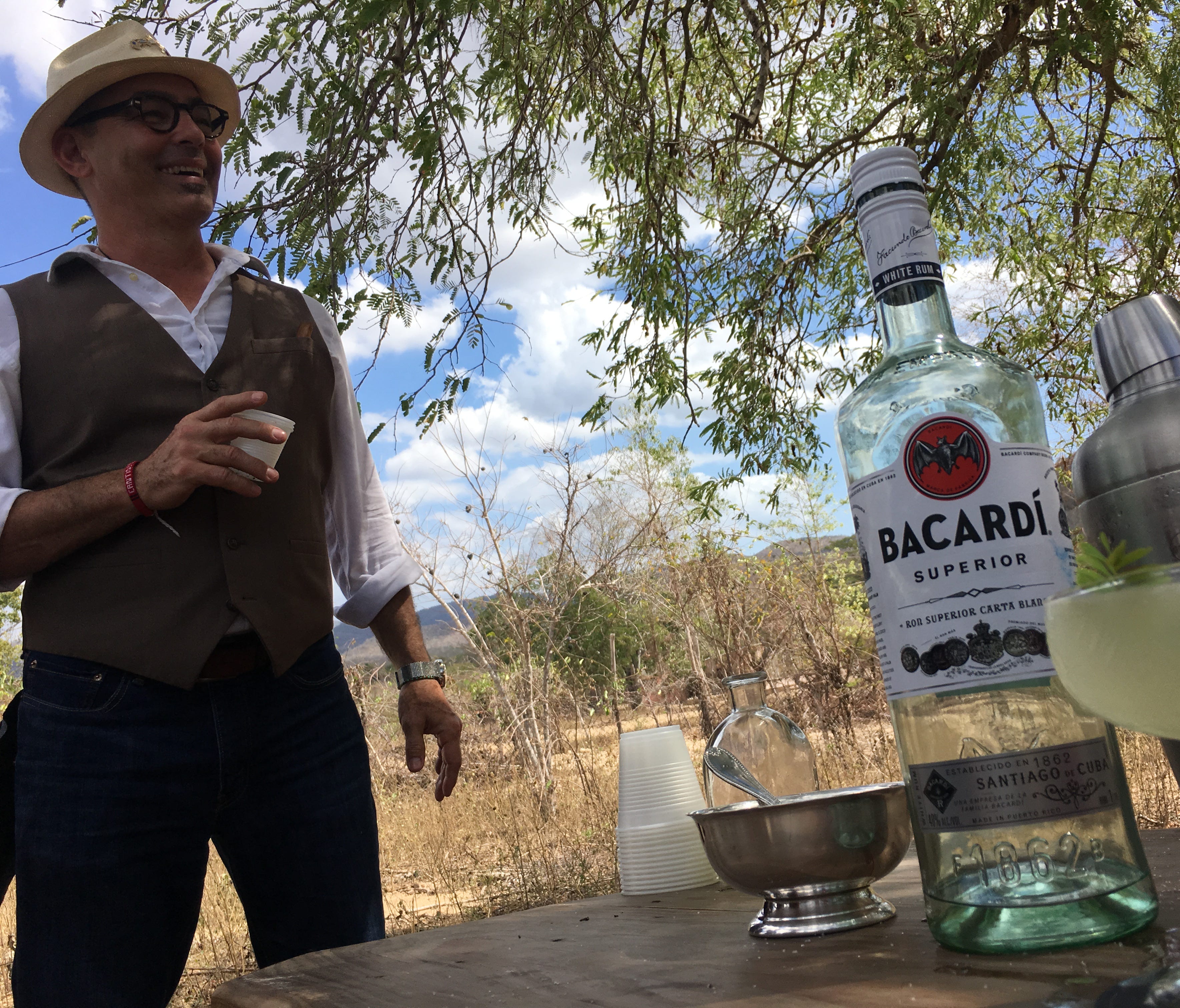 Julio Cabrera, a Miami-based cocktail consultant, mixes a daiquiri in the town of Daiquiri, Cuba, where the cocktail was created in 1898. Cabrera organizes trips to Cuba with U.S. bartenders to teach them about Cuban cocktail history.
