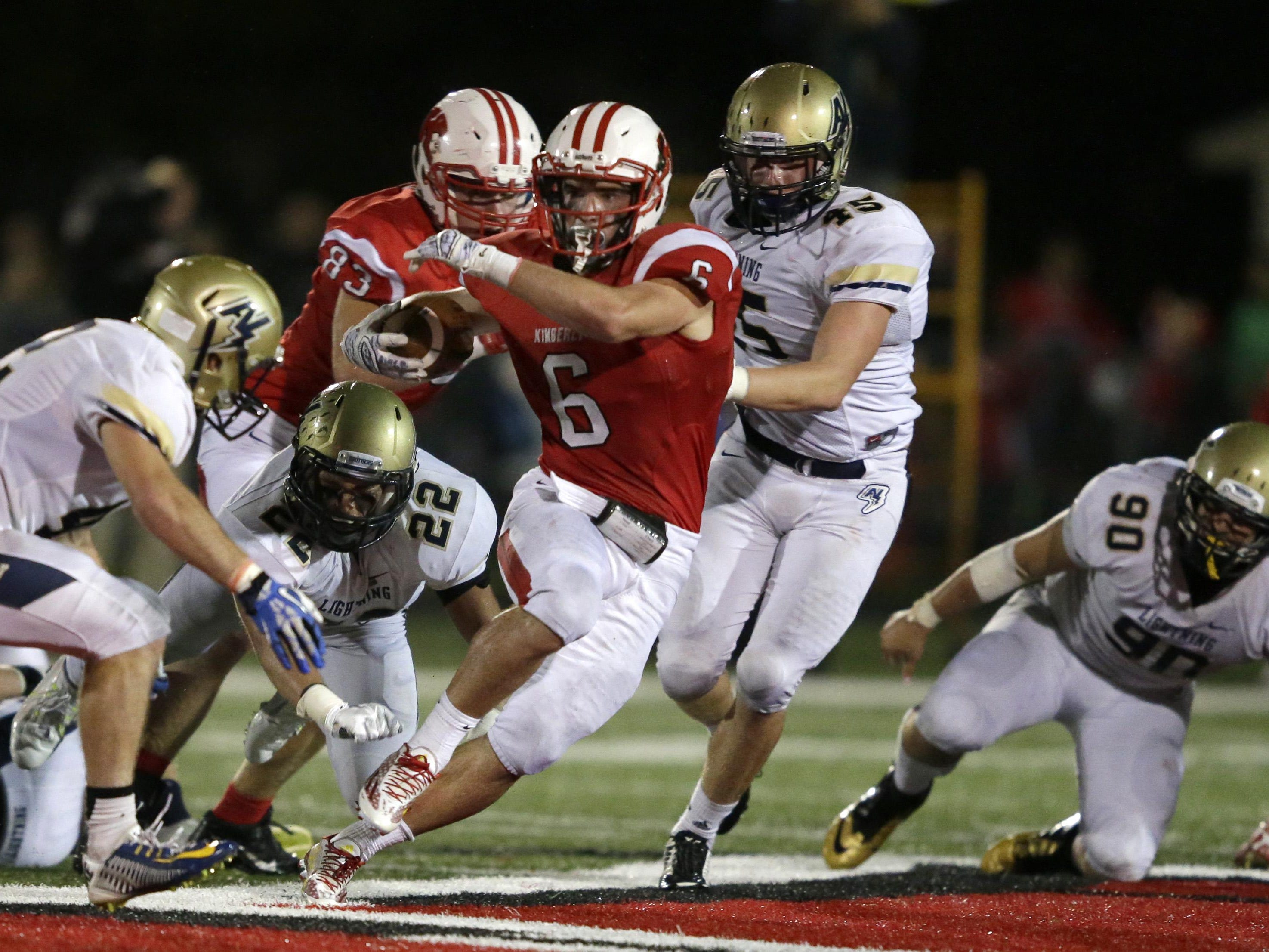 Kimberly High School’s Blair Mulholland runs against Appleton North High School during a football game Friday in Kimberly.