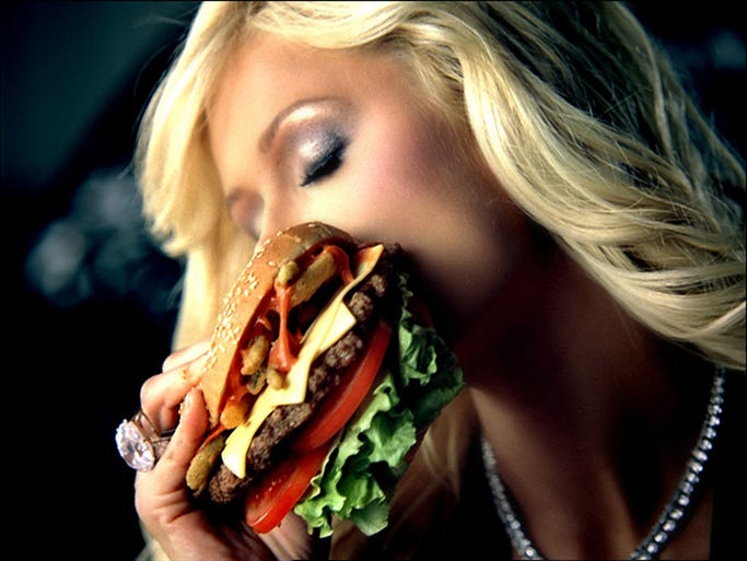 Models Paris Hilton and Hannah Ferguson in new Carl's Jr. Ad