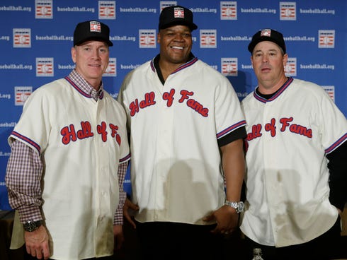 Dan LeBatard's Hall of Fame ballot, sold to Deadpsin, included 2014 electees Tom Glavine, Frank Thomas and Greg Maddux.