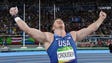 Ryan Crouser (USA) celebrates after setting an Olympic