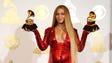 Beyonce Knowles
poses with her twin Grammys in the