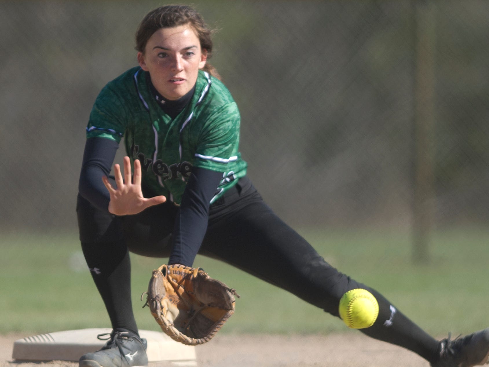 D.C. Everest's Ally Dzurka fields a ball during a Wisconsin Valley Conference softball game Thursday against Wisconsin Rapids at Lincoln High School in Wisconsin Rapids.