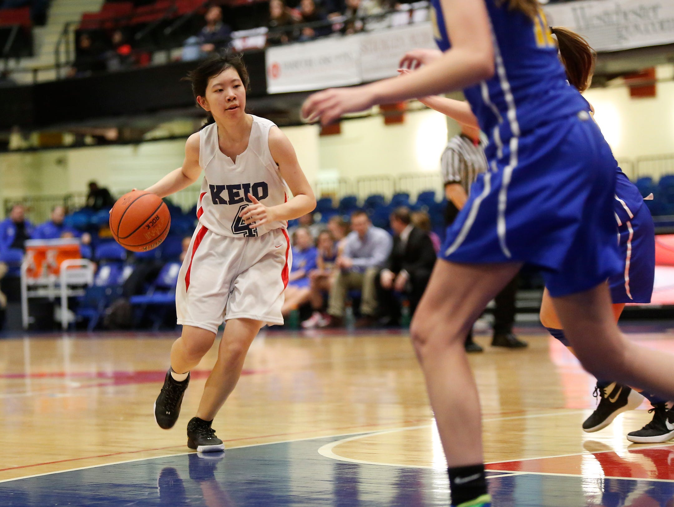 Keio defeats North Salem 46-31 in the class C semi-final basketball game at the Westchester County Center in White Plains on Saturday, February 27, 2016.