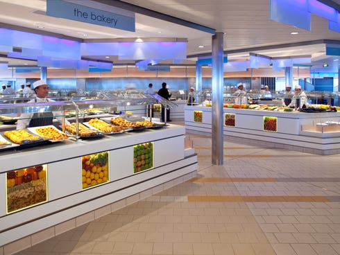 A view of the Oceanview Cafe on Celebrity Eclipse.