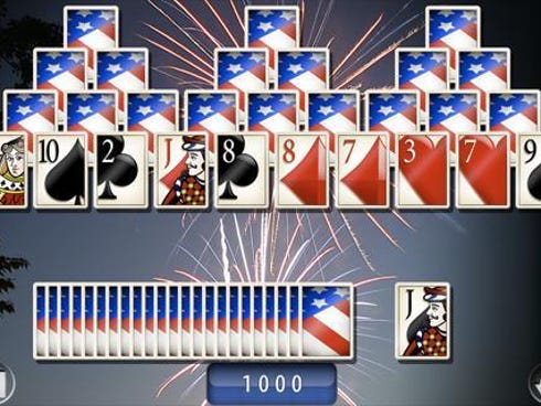 A screenshot from 'Solitaire Deluxe.'