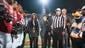Danica Patrick flips the coin at the 2015 GoDaddy Bowl