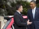 President Barack Obama (right) talks with NASCAR Sprint Cup Series champion Tony Stewart during an event to honor him and the other 2011 Sprint Cup Series drivers at the White House on Tuesday, April 17, 2012.