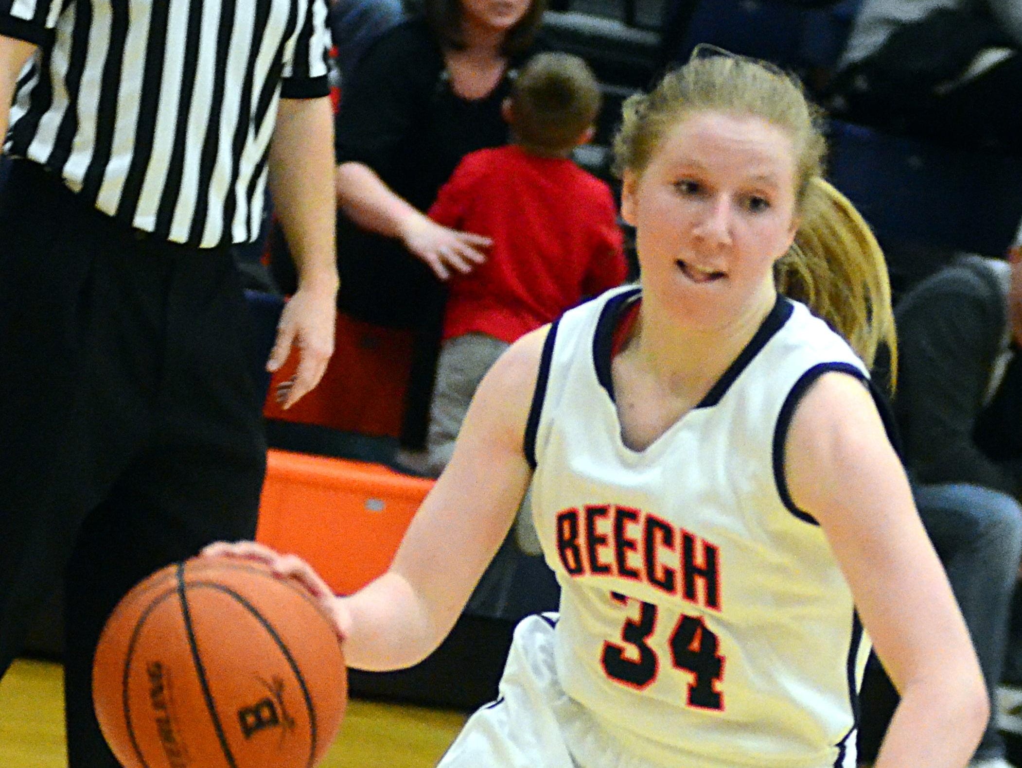 Beech High sophomore Reese Taylor drives to the basket during fourth-quarter action. Taylor scored 12 points.