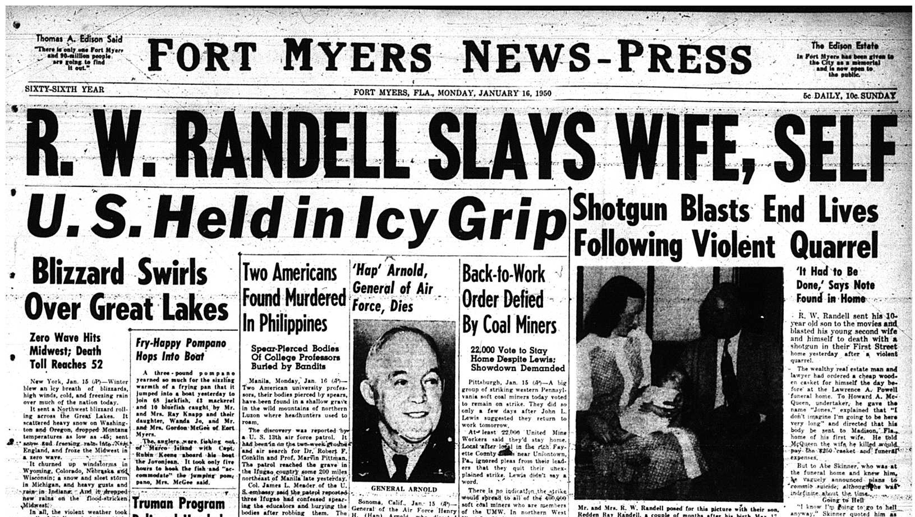 The NewsPress Historical Front Pages 1950 The NewsPress Historical Front Pages 1950