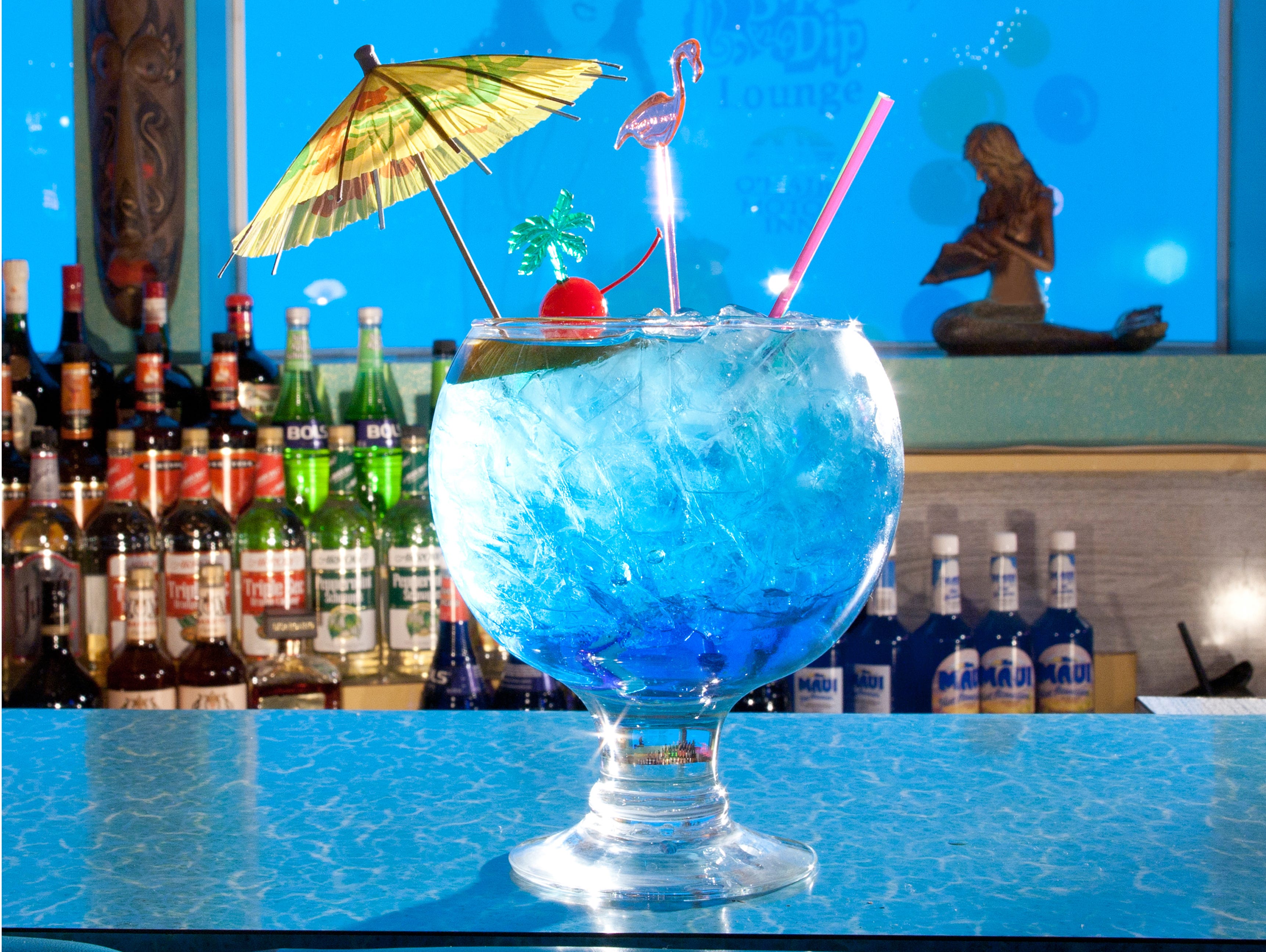 Fans of blue drinks and mermaids won't be disappointed at the Sip 'N Dip.