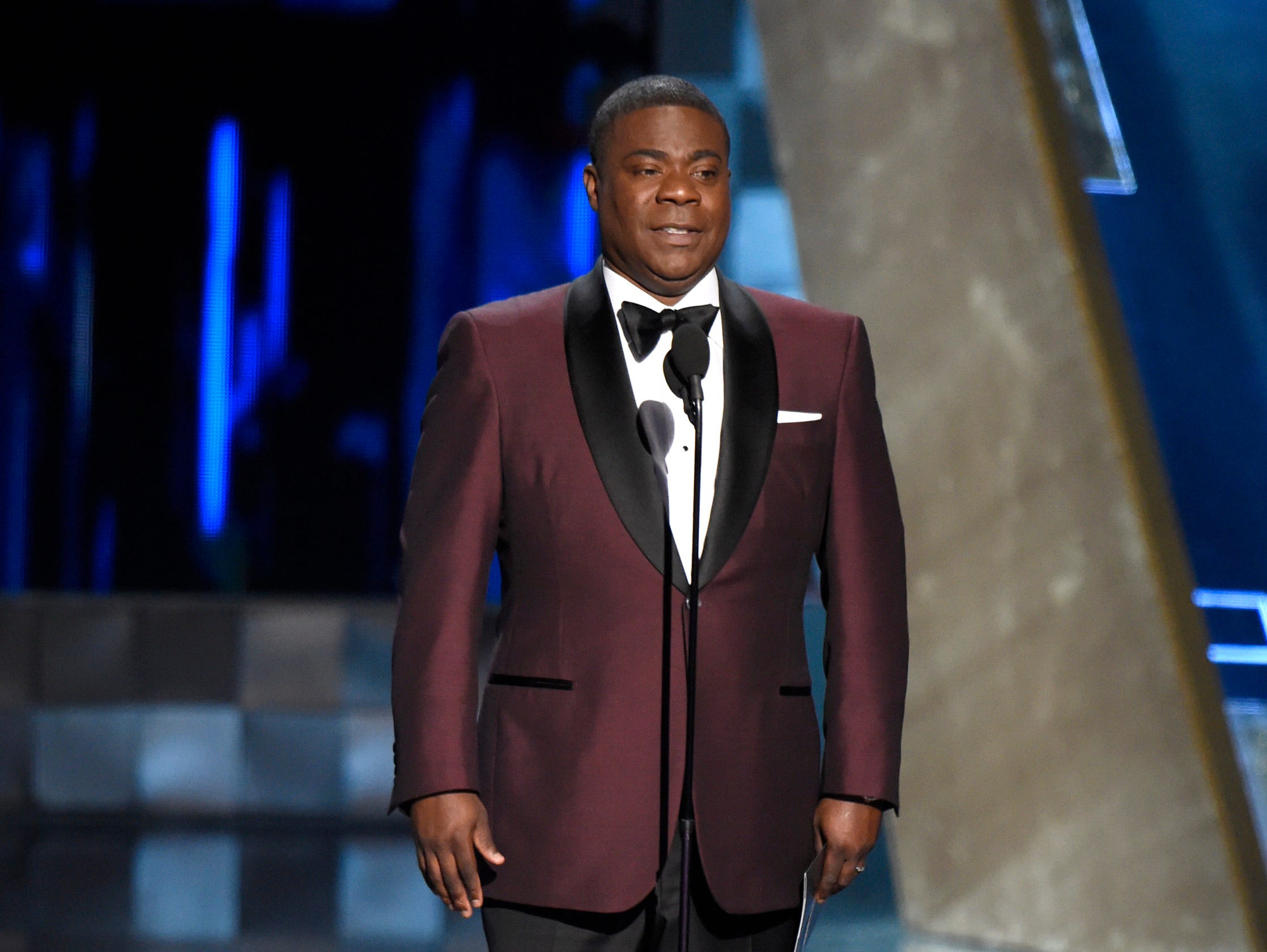 Tracy Morgan presents the award for outstanding drama series at the 67th Primetime Emmy Awards.