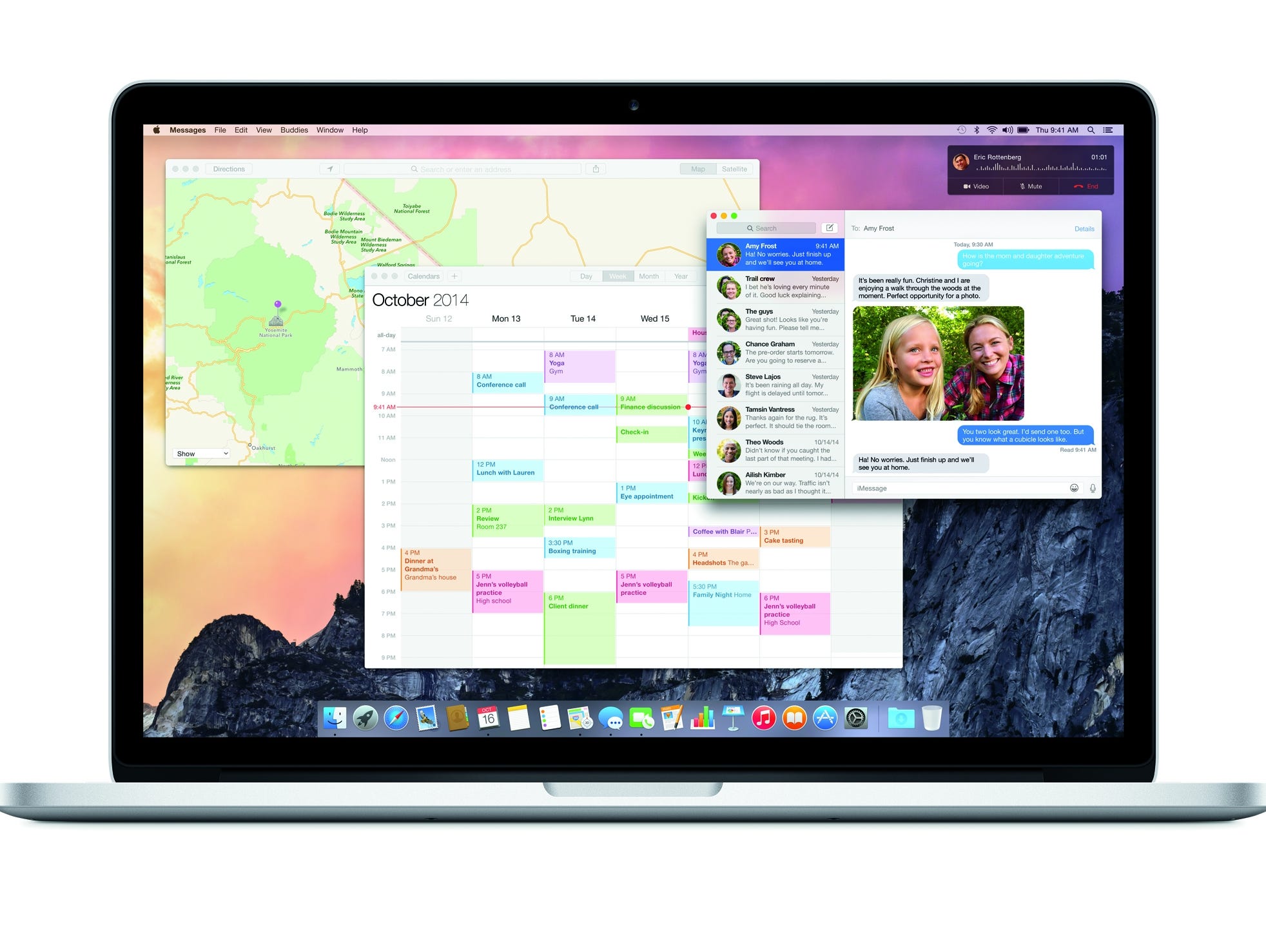 An Apple MacBook Pro running the new Yosemite operating system.