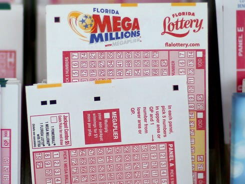 Cards to pick numbers for Mega Million lottery tickets are seen at Circle News Stand on Dec. 16, 2013 in Hollywood, Florida.