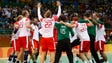 Denmark celebrates defeating France in the gold medal