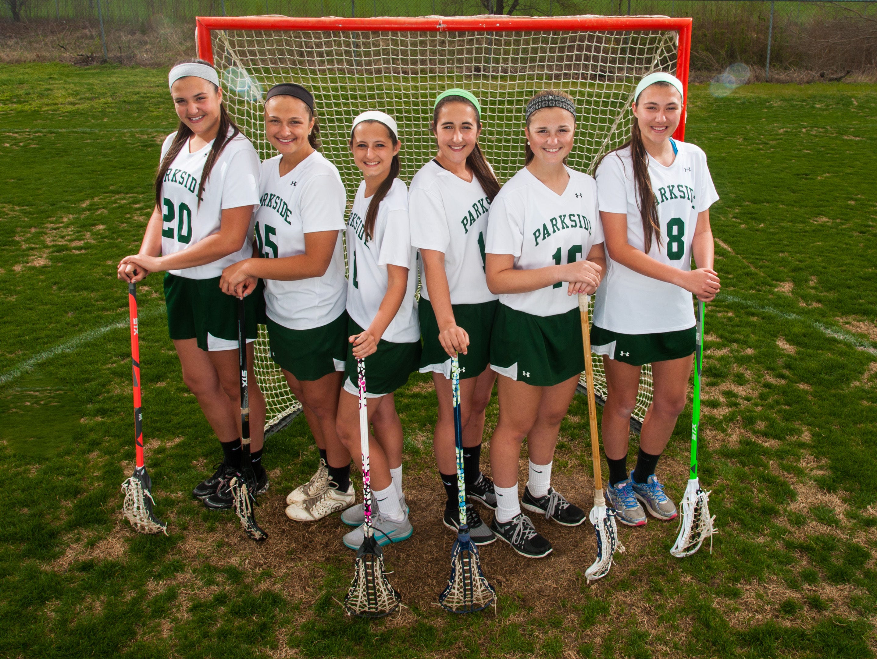 Parkside girls lacrosse sports not just a set of siblings, but three in Alyssa (20) & Julie (8) Venere, Alivia (15) & Abigail (16) Roskovich and Alexis (12) & Kelsey (11) Knock.