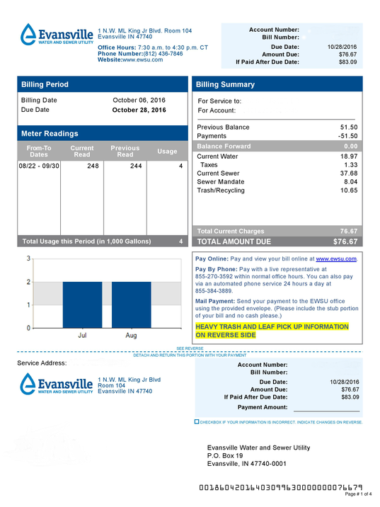 water and sewer pay bill